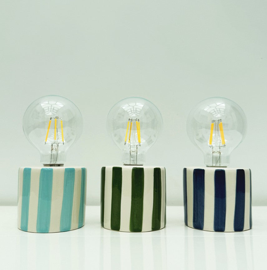 Lampe rayée - Bleu