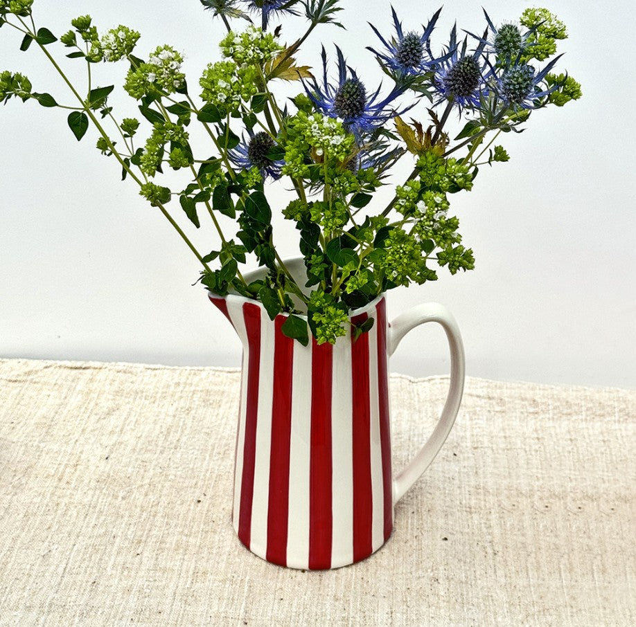 Pichet rayé - rouge