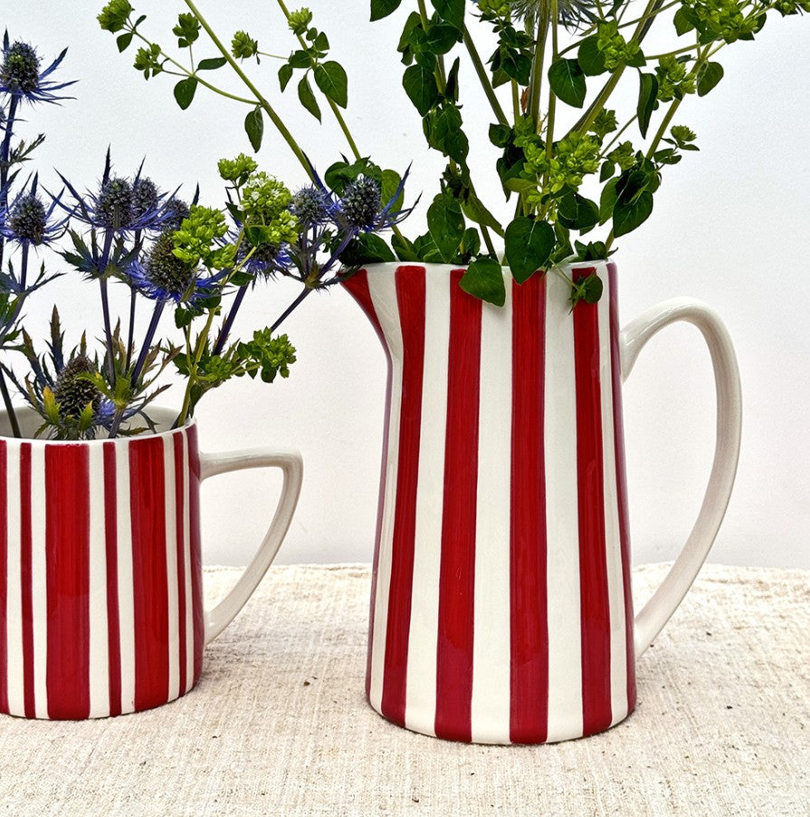 Pichet rayé - rouge