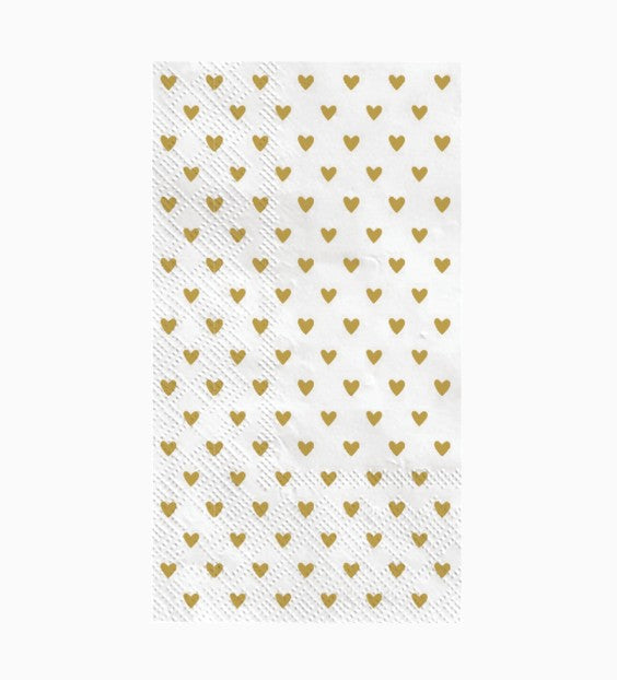Serviettes en papier - Coeurs dorés - pack de 15 - 019545