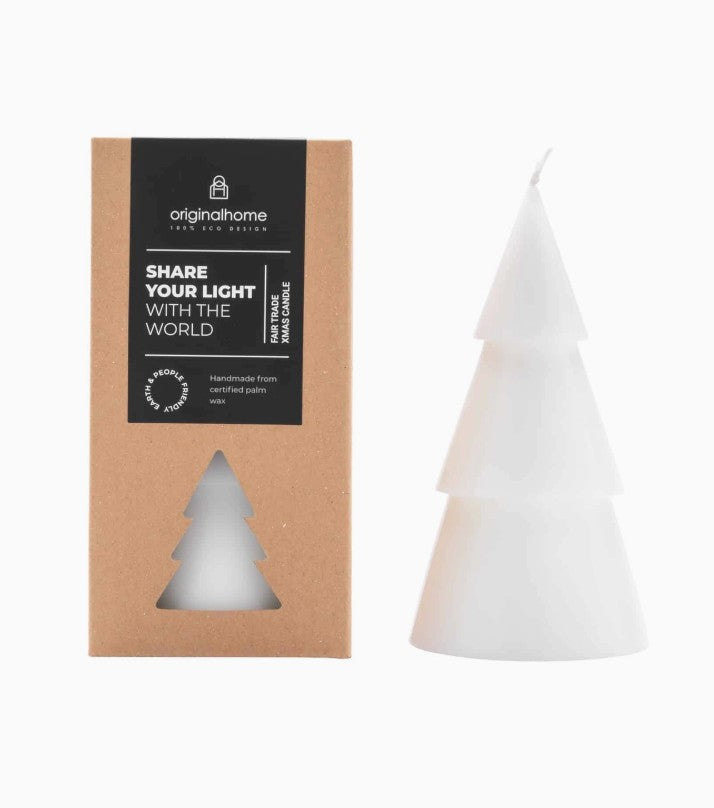 Xmas Tree Candle L - White