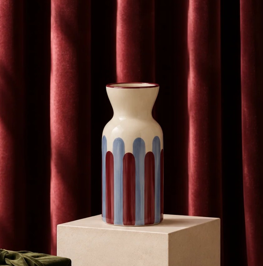 Vase Totem en céramique Mediterranea - Bleu/prune – Oustao