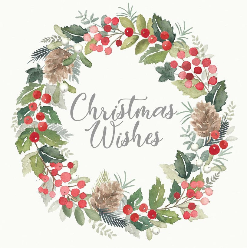 Serviettes en papier - Merry Wreath white - 333002408