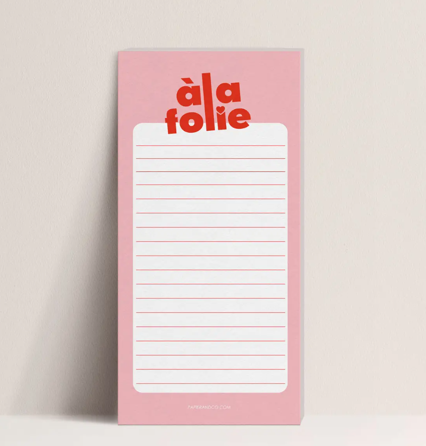 Bloc-notes - A la folie
