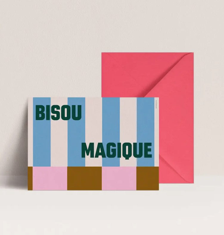 Carte simple avec enveloppe - Bisou Magique