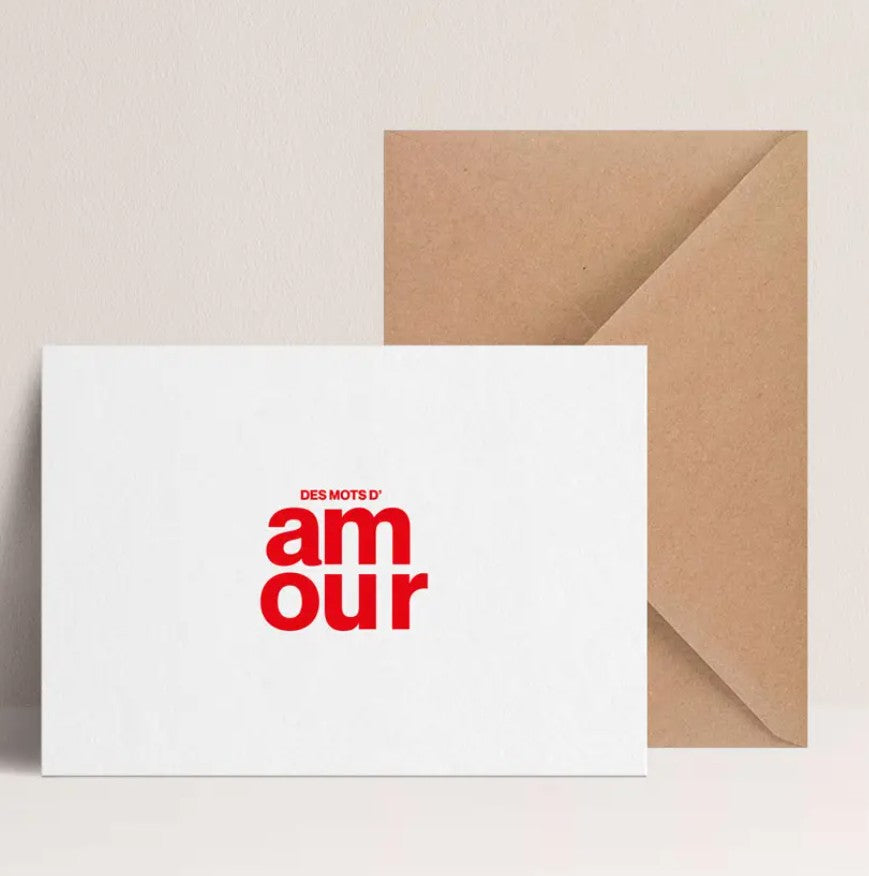 Carte simple avec enveloppe - Des mots d'amour