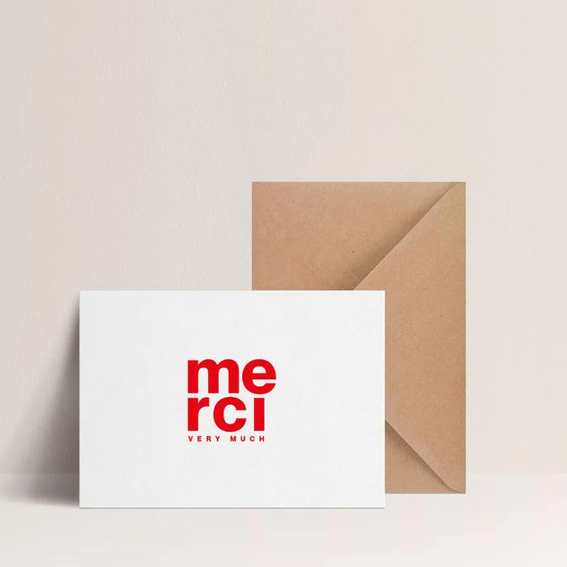 Carte simple avec enveloppe - Merci very much
