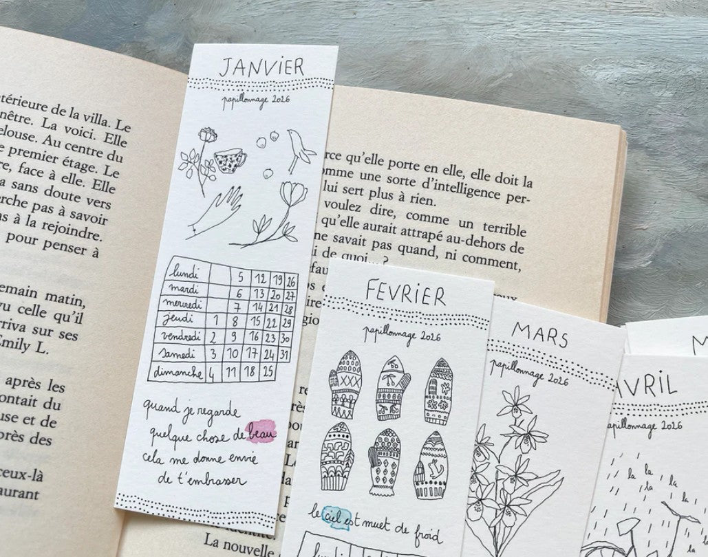 Papillonnage - Calendrier marque-page 2026