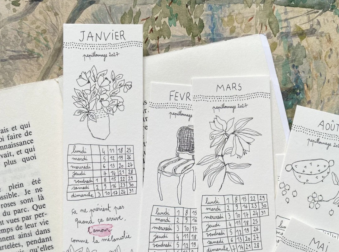 Papillonnage - Calendrier marque-page 2027
