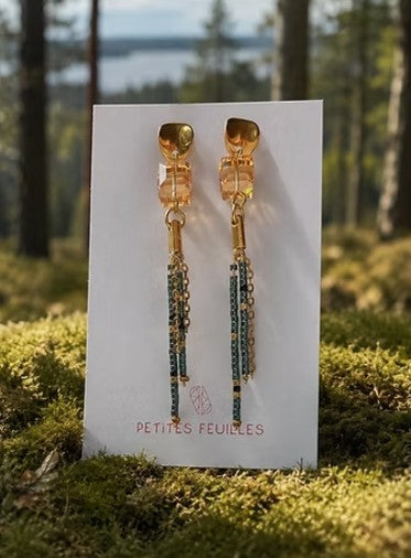 Boucles d'oreilles Sade - noir vert
