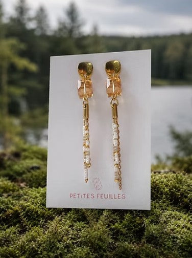Boucles d'oreilles Sade - blanc nacré