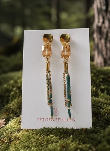 Boucles d'oreilles Sade - vert émeraude