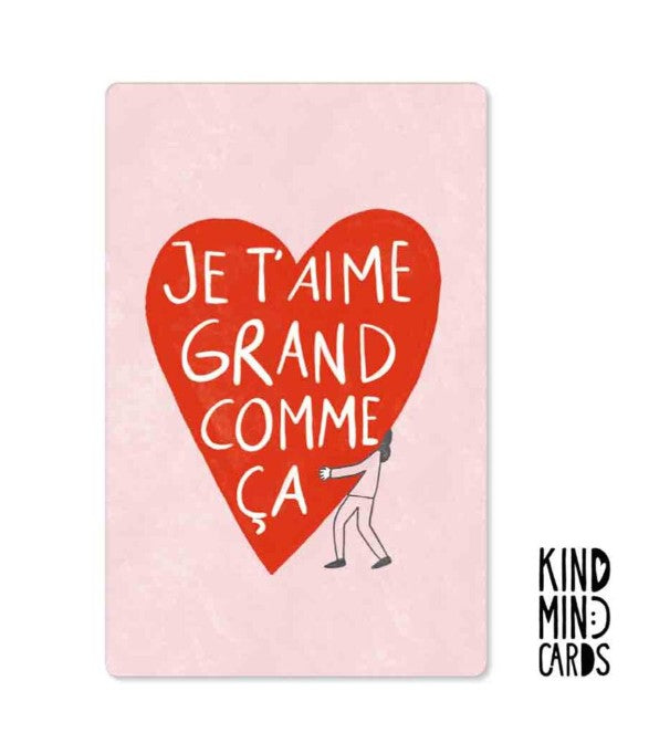Carte postale Kind - Je t'aime grand comme ca - KM0143FR