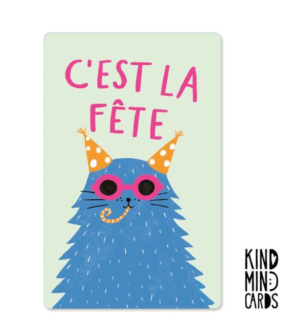 Carte postale Kind - C'est La Fete Cat - KM0202FR