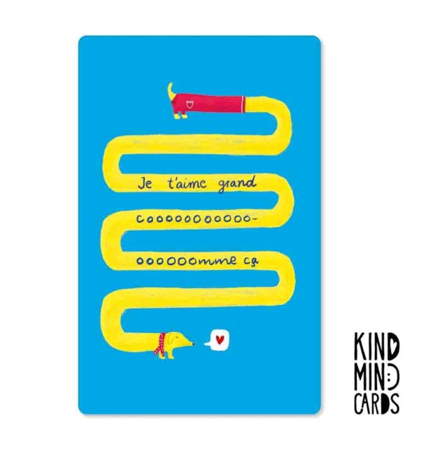 Carte postale Kind - Je t'aime grand comme ca - KM0214FR