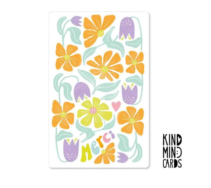 Carte postale Kind - merci flower pattern - KM0305FR