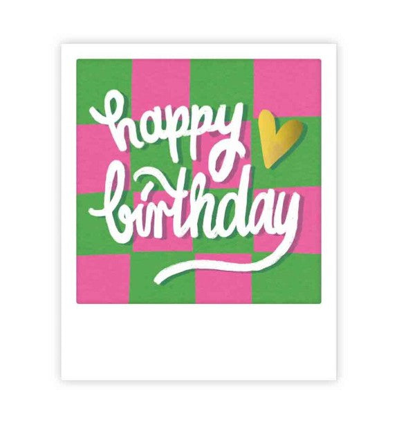 Mini carte - happy birthday checkered pattern - MP1182EN
