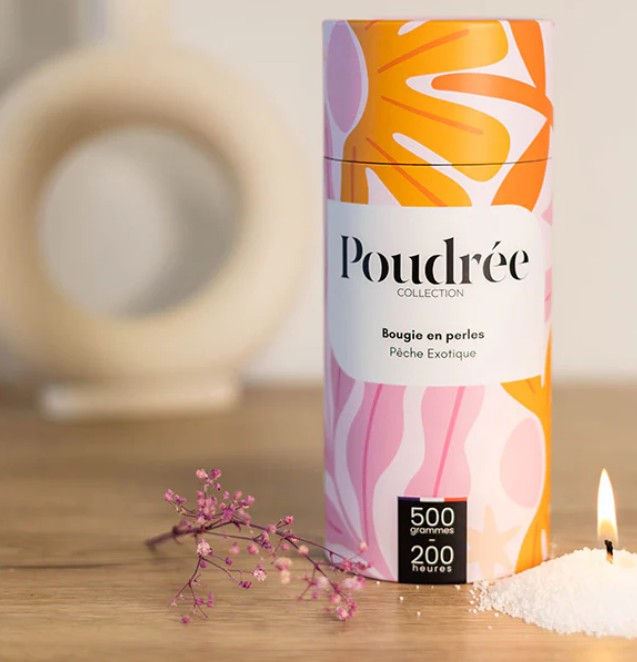 Bougie en perles de cire - Flora - Pêche exotique