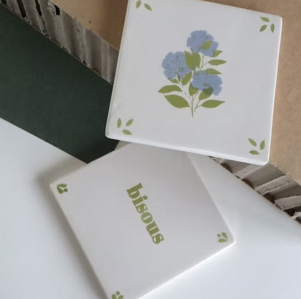 Carreau décoratif - Bisous - vert
