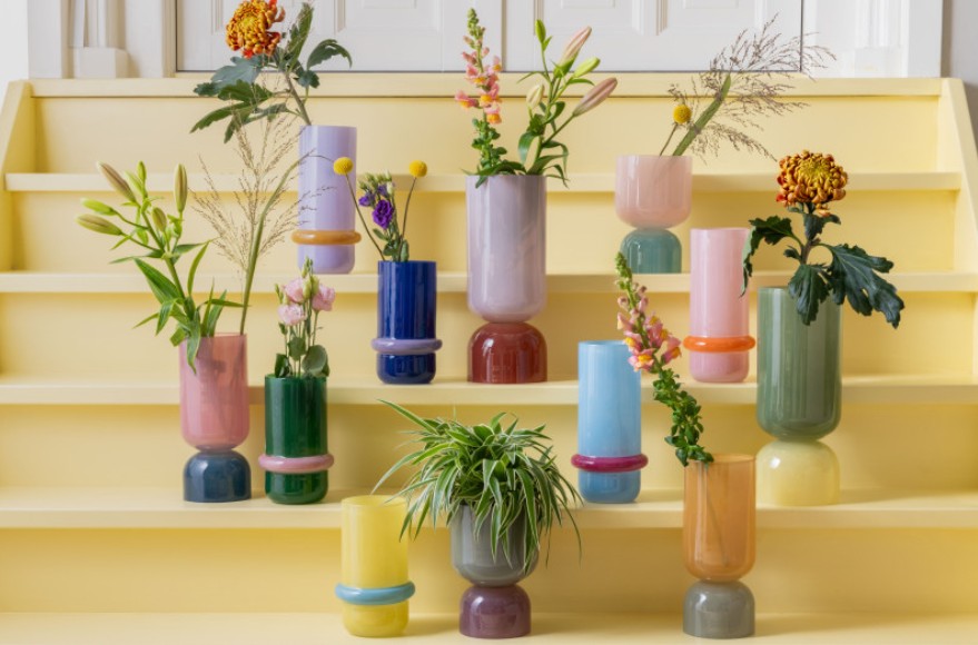 Vase - Variado Colores - L - pink/ochre