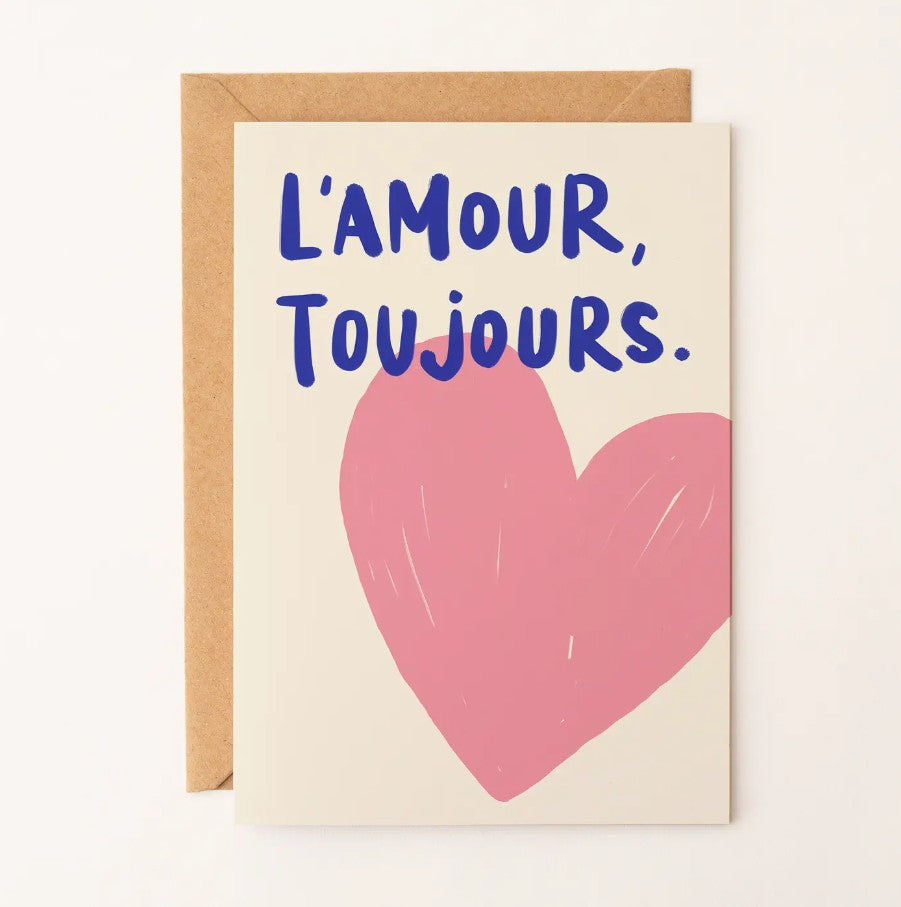 Carte avec enveloppe - L'amour Toujours - Rose