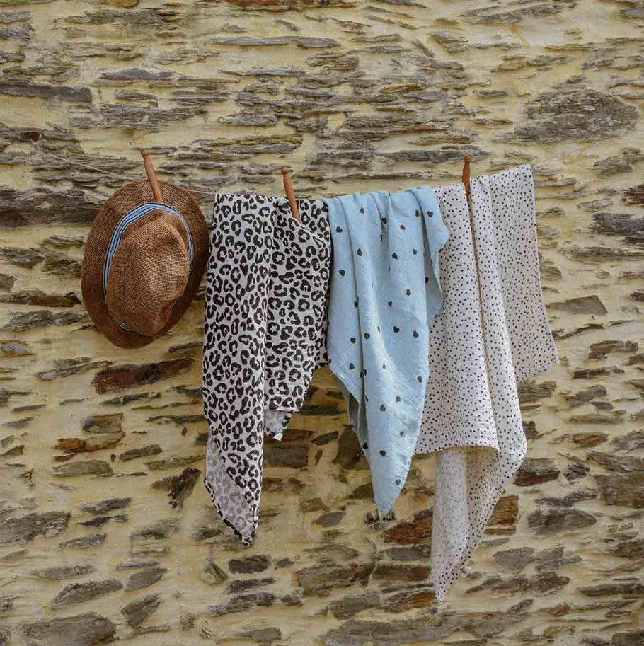 Foulard Bianca - Coeur - Bleu Spray