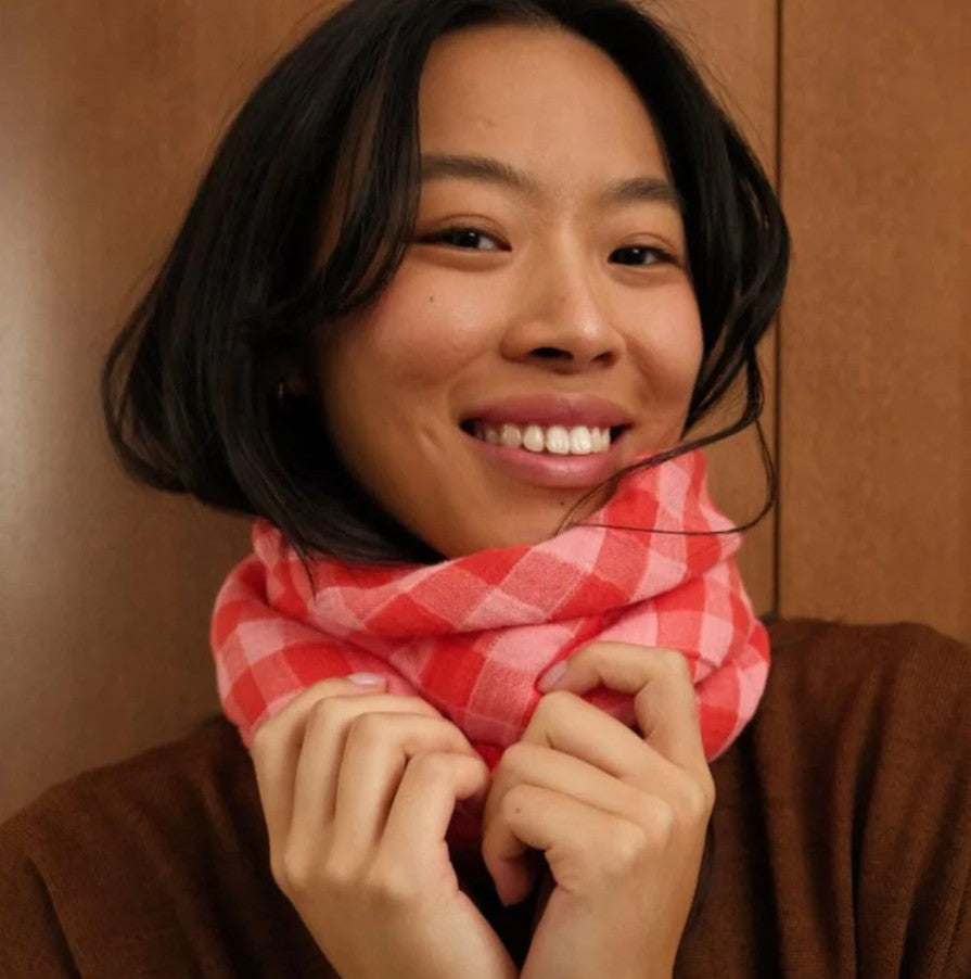 Foulard Bianca - Vichy - Rose/rouge