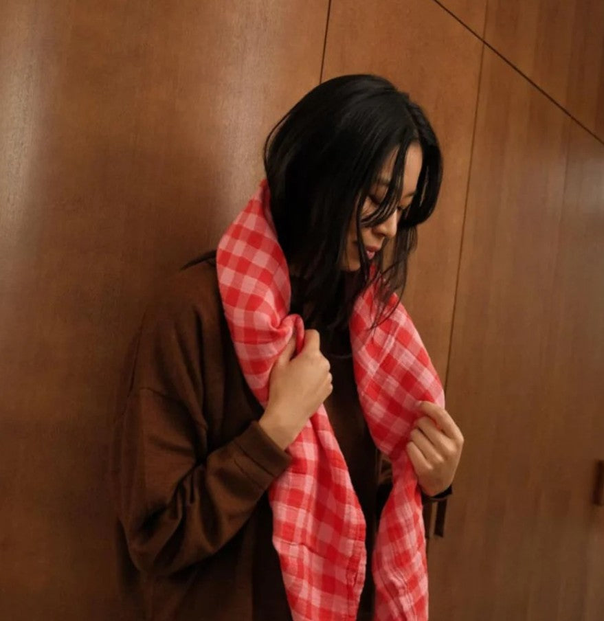 Foulard Bianca - Vichy - Rose/rouge