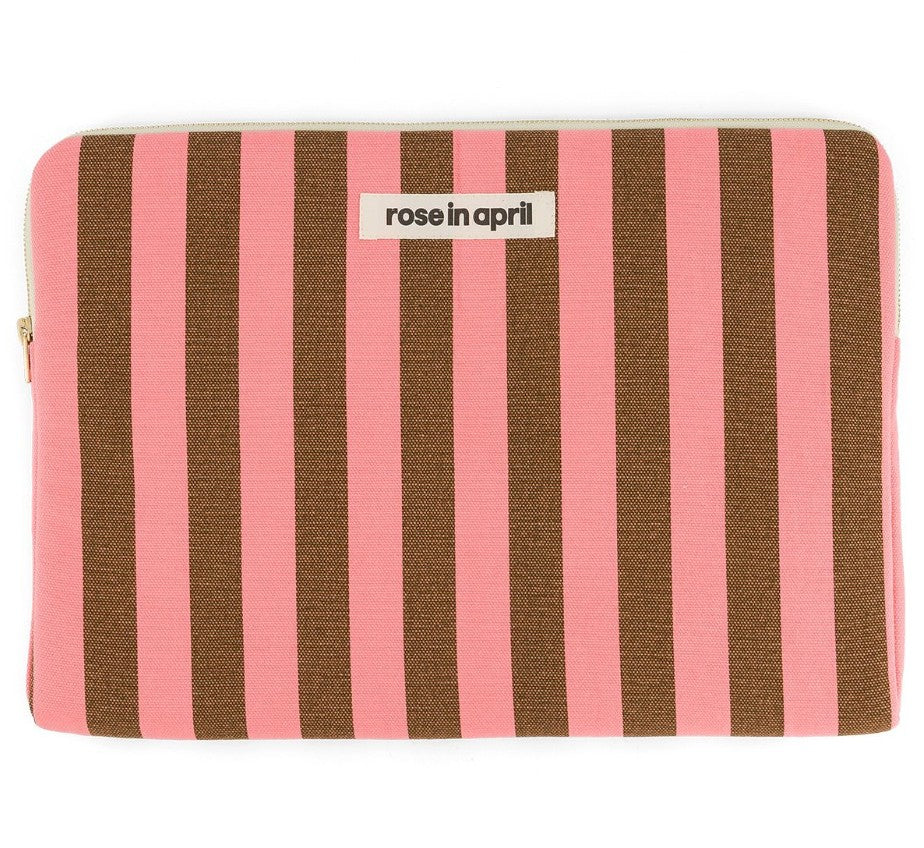 Pochette d'ordinateur Maya 15"/16" - Rayure - Funky Pink/Olive