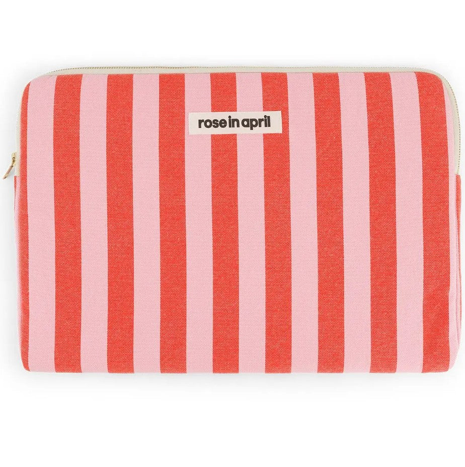 Pochette d'ordinateur Maya 15"/16" - Rayure - Tomato/candy