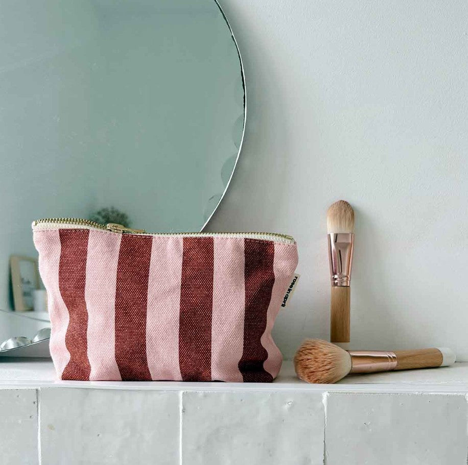 Pochette Sofia - Rayures - Brick / chamallow