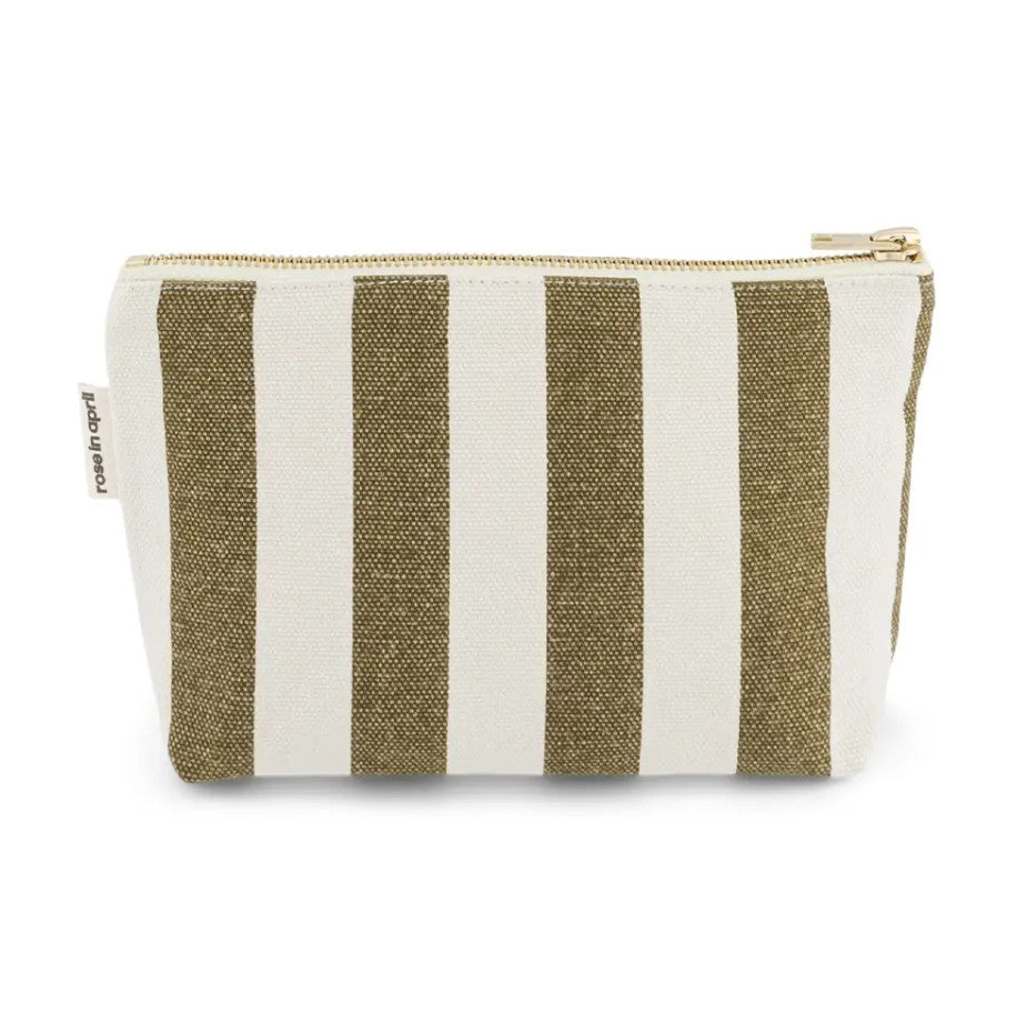Pochette Sofia - Rayures - Olive / greige