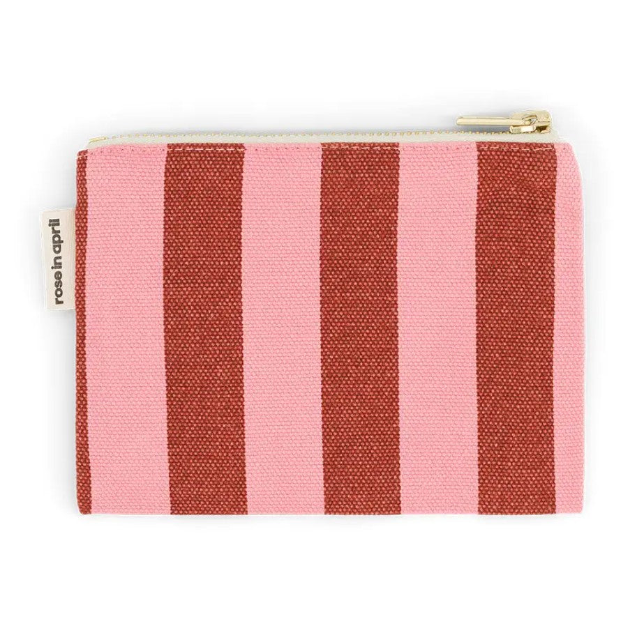 Porte-monnaie Marie rayures - Brick/pink