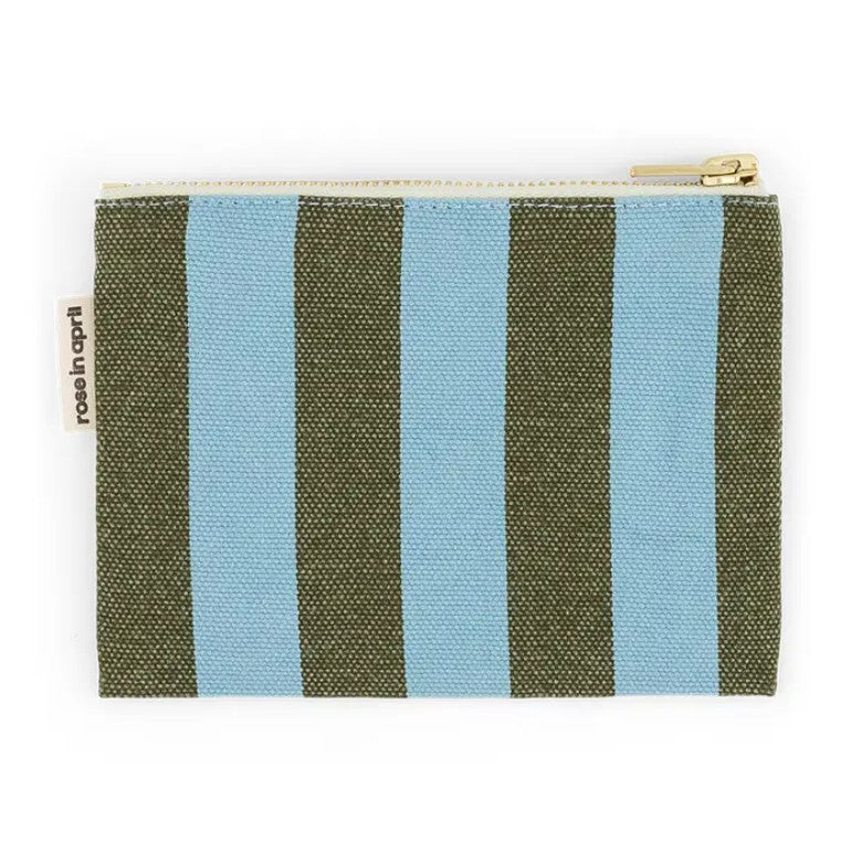Porte-monnaie Marie rayures - Olive / blue