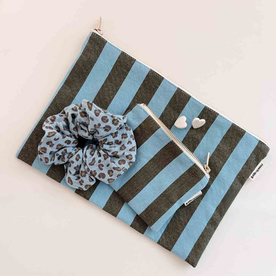 Porte-monnaie Marie rayures - Olive / blue