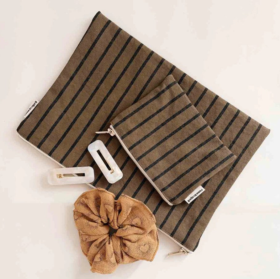 Porte-monnaie Marie rayures tennis - Olive