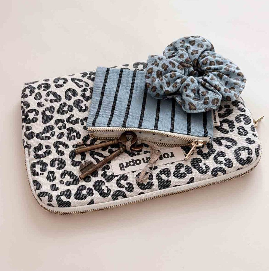 Porte-monnaie Marie rayures tennis - sky blue