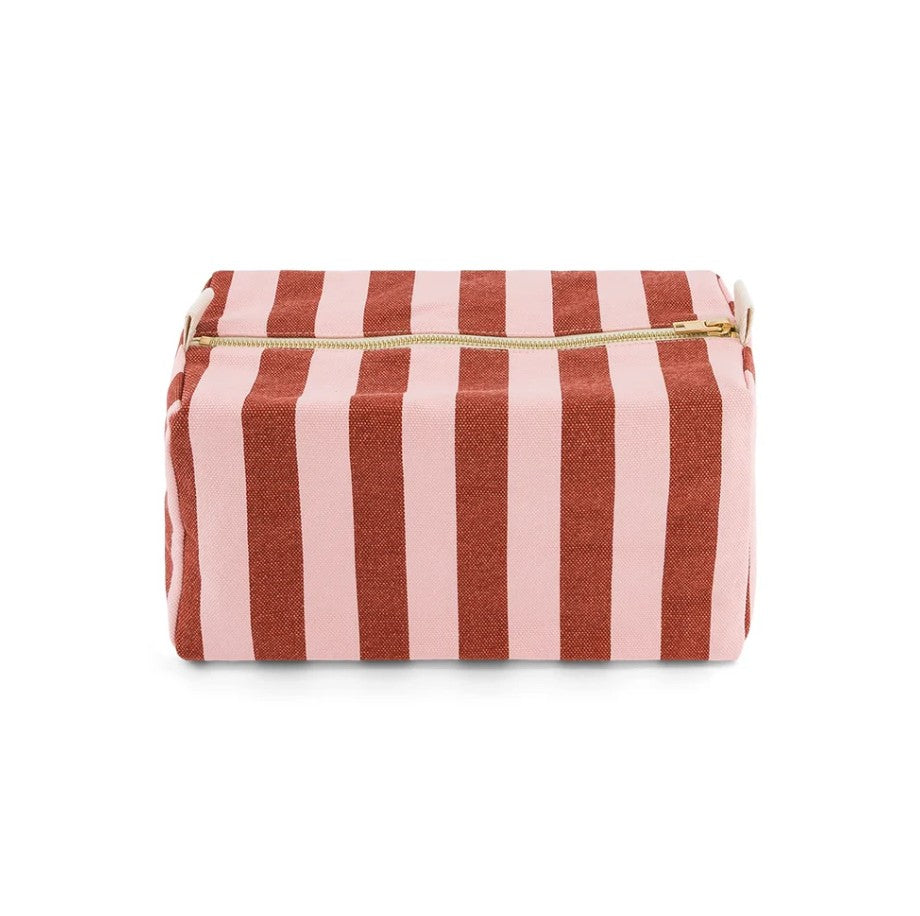Trousse de toilette Vic - Rayures - Brick/chamallow