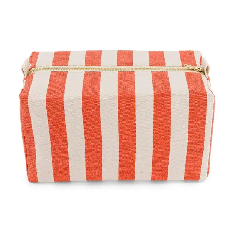 Trousse de toilette Vic - Rayures - Greige / Tomato