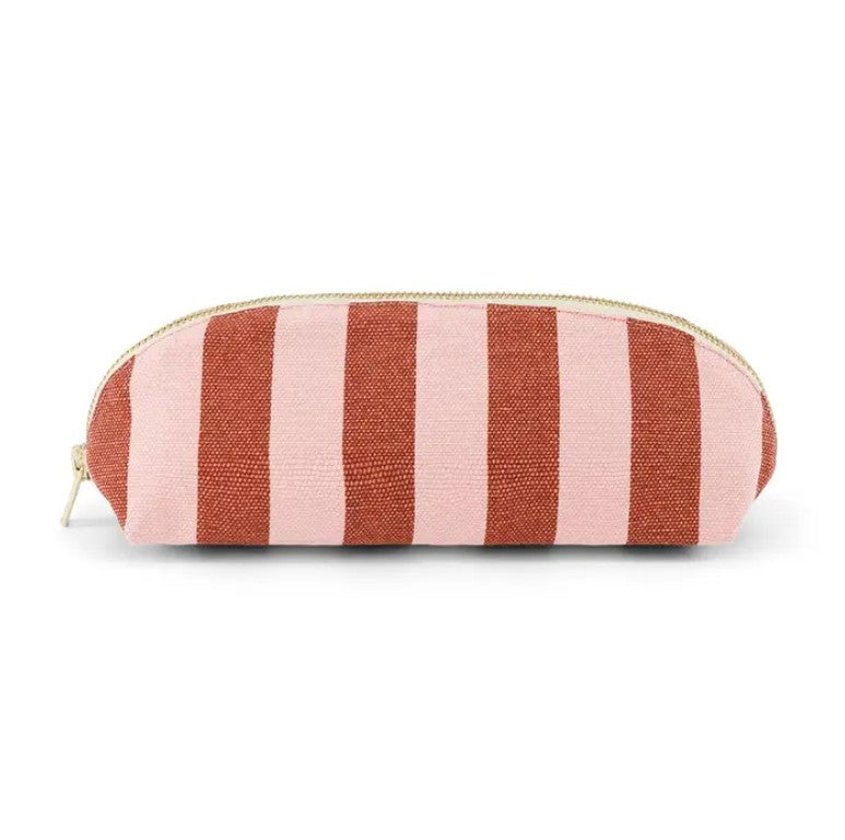Trousse Gaston - Rayures - brick / chamallow