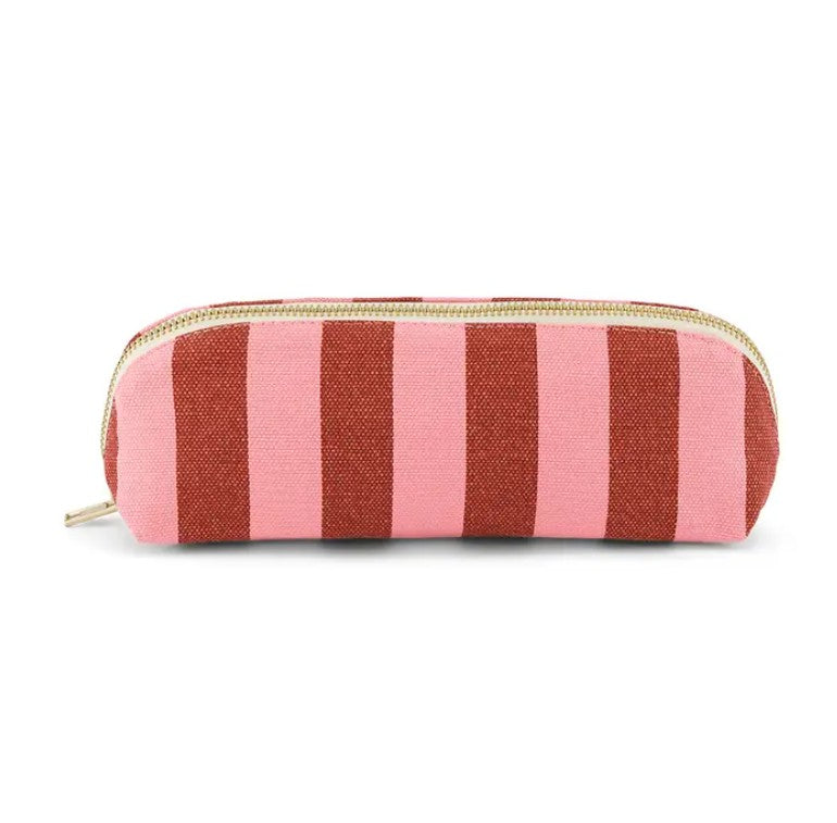 Trousse Gaston - Rayures - brick / pink