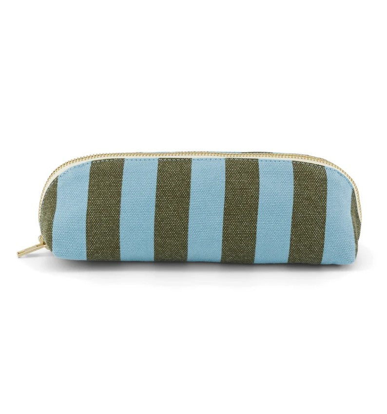 Trousse Gaston - Rayures - Olive/bleu