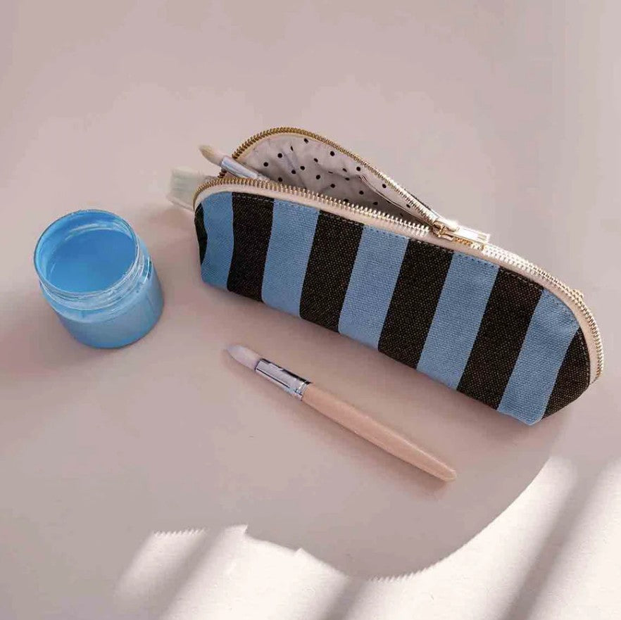 Trousse Gaston - Rayures - Olive/bleu