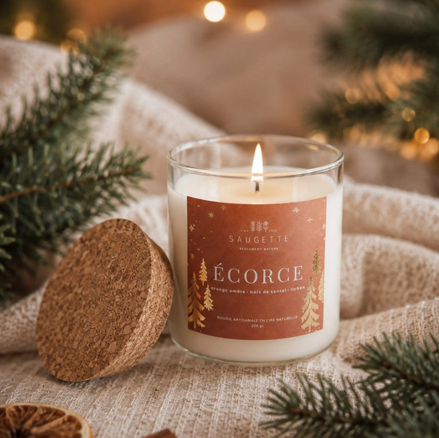 Bougie artisanale à la cire de soja naturelle - Medium - Ecorce