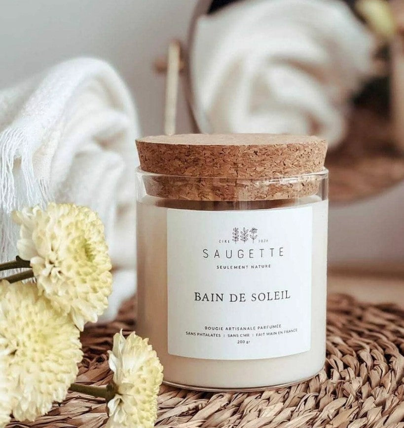 Bougie artisanale à la cire de soja naturelle - Small - Bain de soleil