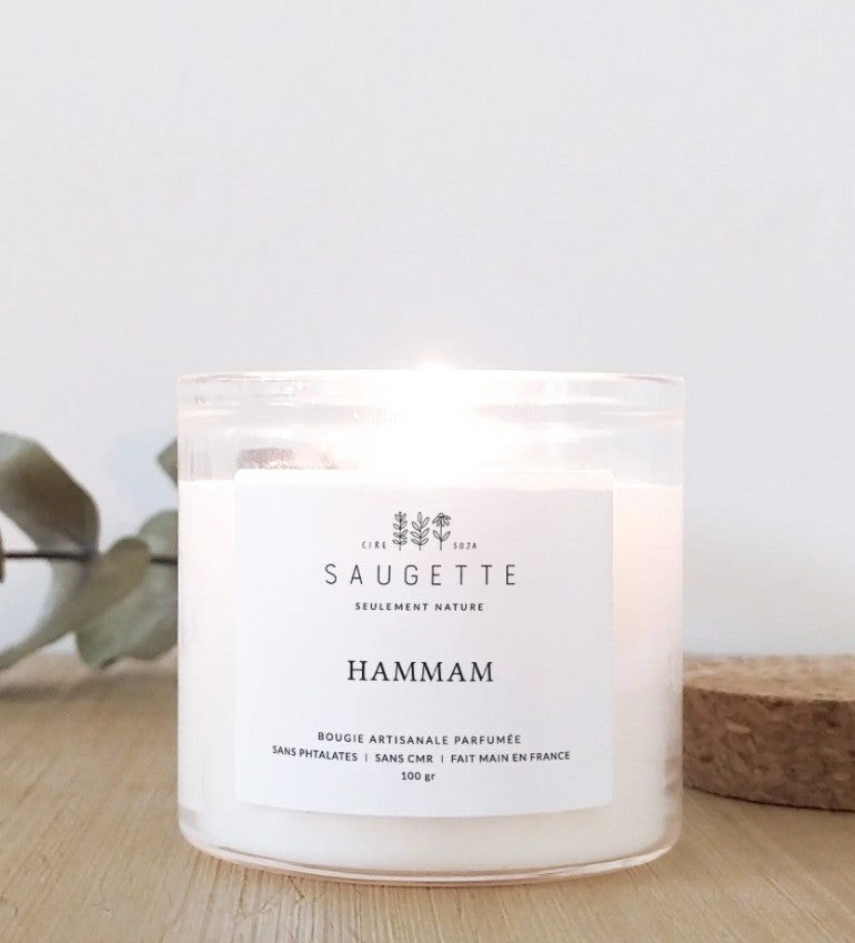 Bougie artisanale à la cire de soja naturelle - Small - Hammam