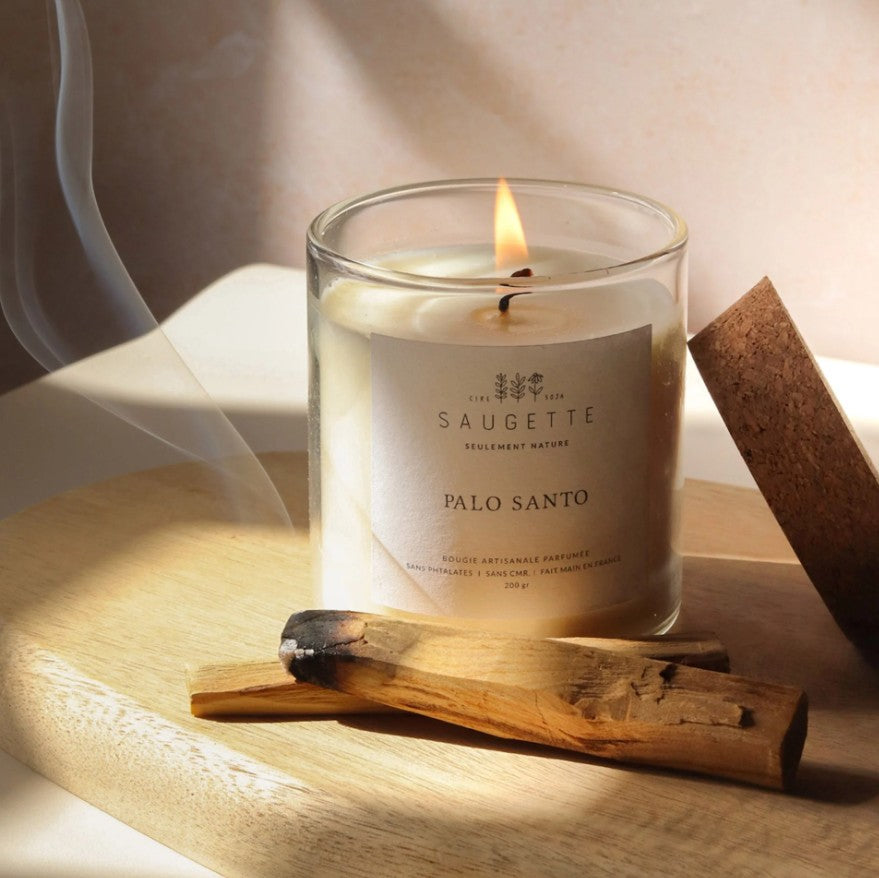 Bougie artisanale à la cire de soja naturelle - Small - Palo Santo
