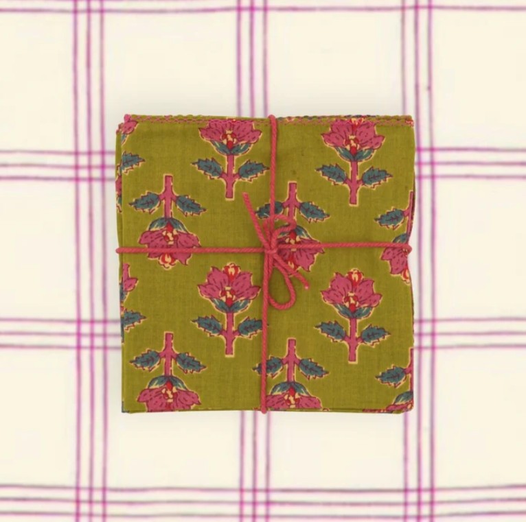 Serviette de table en tissu - Jonquille - Olive