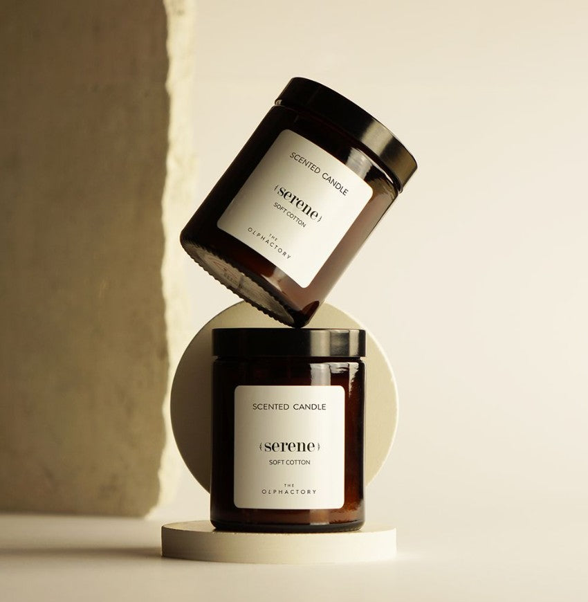Bougie en verre 135g - Serene - Soft Cotton