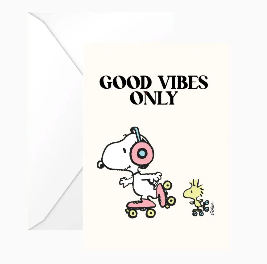 Carte double avec enveloppe - Snoopy - Good Vibes Only